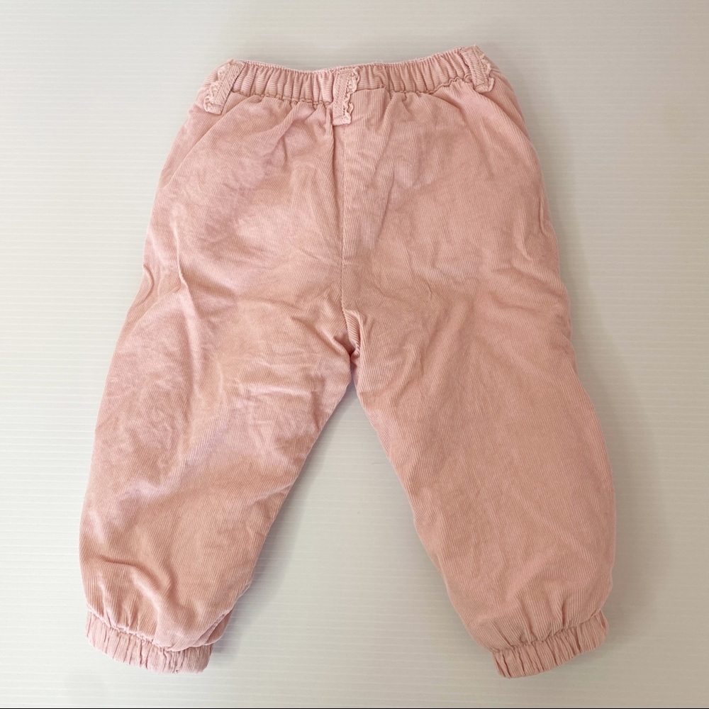 3 x bundle Girls size 0 lined cozy corduroy pants with long sleeve tops t-shirts - Picture 3 of 13